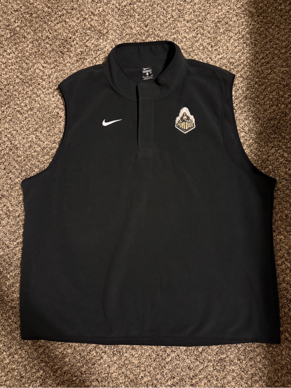 Nike Black Sleeveless Vest with Purdue Boilermakers Crest